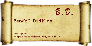 Benő Diána névjegykártya